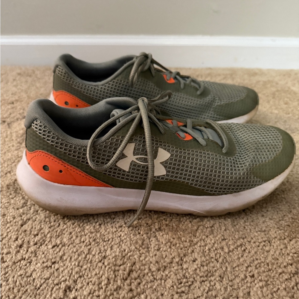 Under Armour Gray and Orange Sneakers with Breathable Mesh
